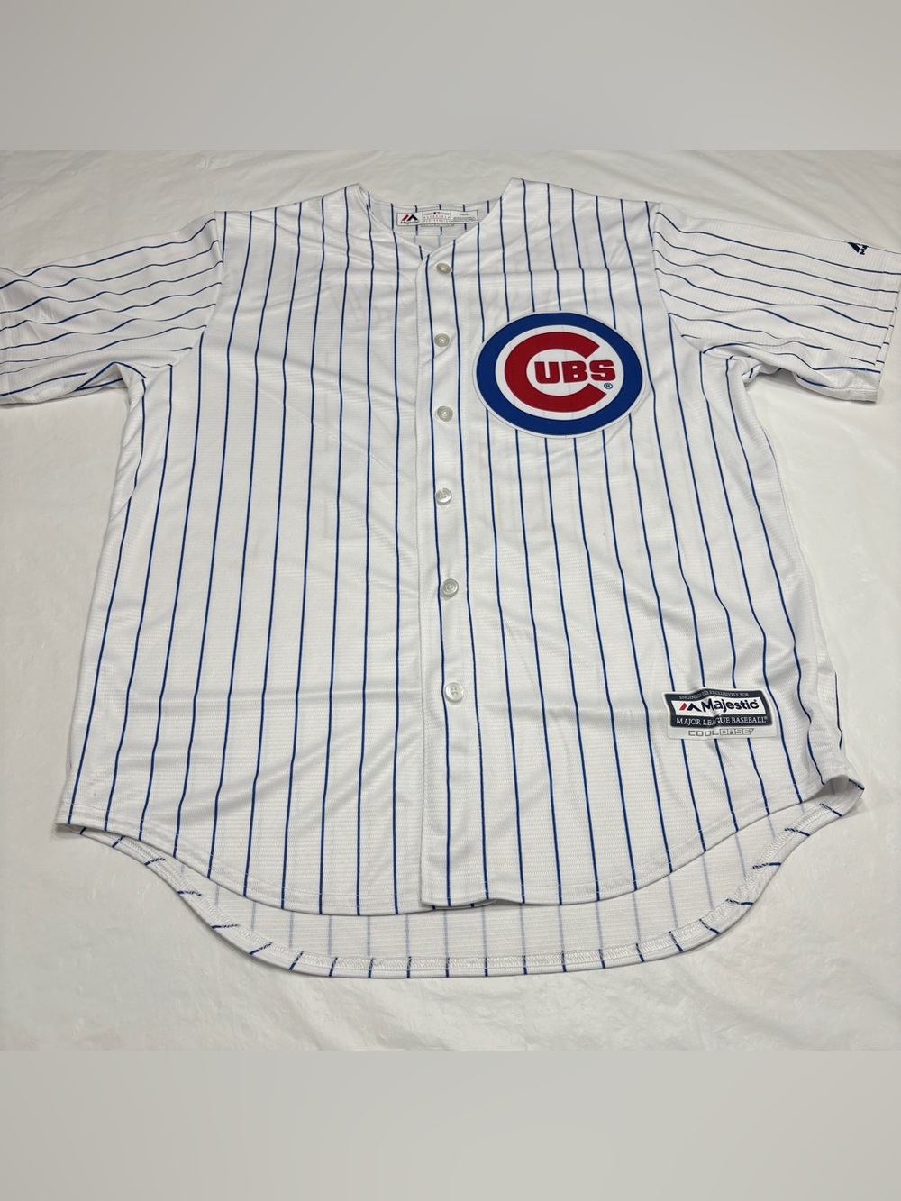 Majestic Chicago Cubs Anthony Rizzo #44 Pinstripe Baseball Jersey Men's Large